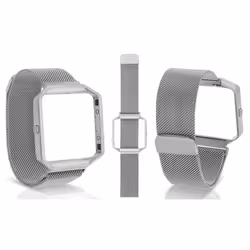 Fitbit Blaze Metal Mesh Straps with Frame - Silver