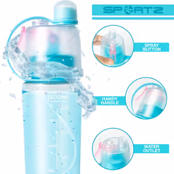 Aquarius Leak Proof Sports Water Bottle with Spray Function,400ml-Blue