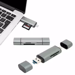 Aquarius Type C/ Micro USB Card Reader - Space Grey