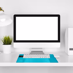 AQ Multifunctional Office Desk Mouse Mat Eco-Friendly PVC+DS - Blue