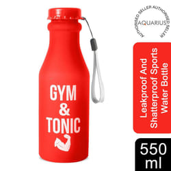 Sportz Unbreakable Outdoor Water Bottle 550ml - Gym and Tonic- Red