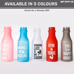 Sportz Unbreakable Outdoor Water Bottle 550ml - Gym and Tonic- Red