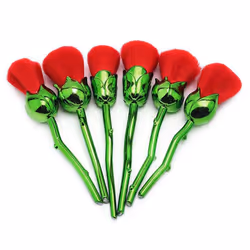 Aquarius Rose Makeup Brushes Set w/ Glossy Handles - Green