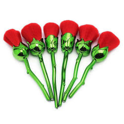 Aquarius Rose Makeup Brushes Set w/ Glossy Handles - Green