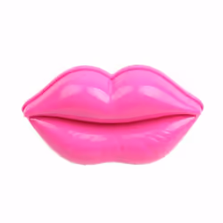 Portable Lip Shape Detangling Hair Brush Comb with Mirror, Rose Pink