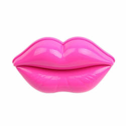 Portable Lip Shape Detangling Hair Brush Comb with Mirror, Rose Pink