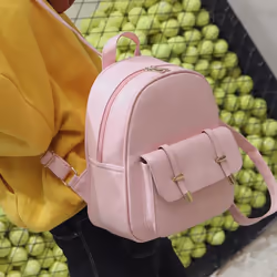 3pcs Women PU Leather Backpack Set - Pink