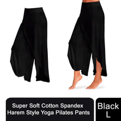Super Soft Modal Spandex Yoga Pilates Pants - Black - L