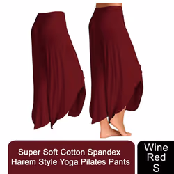 Super Soft Modal Spandex Yoga Pilates Pants - Wine Red - S