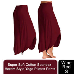 Super Soft Modal Spandex Yoga Pilates Pants - Wine Red - S