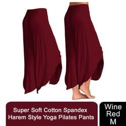 Super Soft Modal Spandex Yoga Pilates Pants - Wine Red - M