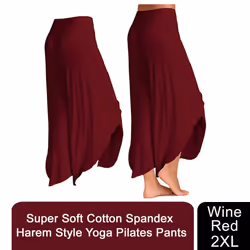 Super Soft Modal Spandex Yoga Pilates Pants - Wine Red - XXL