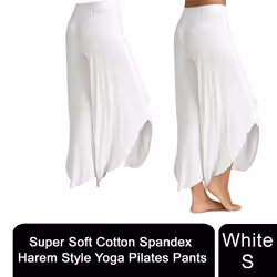 Super Soft Modal Spandex Yoga Pilates Pants - White - S