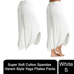 Super Soft Modal Spandex Yoga Pilates Pants - White - S