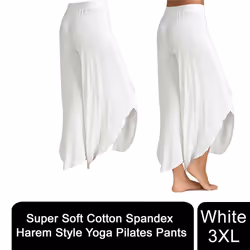 Super Soft Modal Spandex Yoga Pilates Pants - White - XL