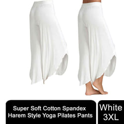 Super Soft Modal Spandex Yoga Pilates Pants - White - XL