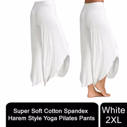 Super Soft Modal Spandex Yoga Pilates Pants - White - XXL