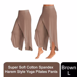 Super Soft Modal Spandex Yoga Pilates Pants - Brown - L