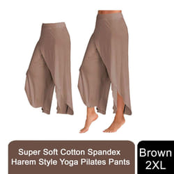 Super Soft Modal Spandex Yoga Pilates Pants - Brown - XXL