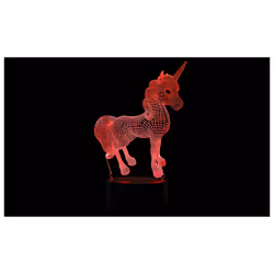 Optical Illusion 3D Hologram Unicorn Lamp With 7 Led Options