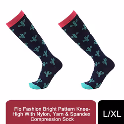 Flo Bright Knee-High Nylon Compression Socks - L/XL
