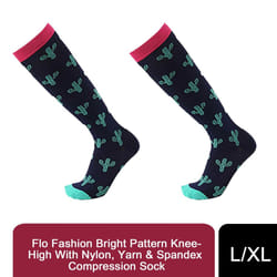 Flo Bright Knee-High Nylon Compression Socks - L/XL