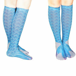 Mermaid Tail Print Women Girl Knee High Boot Socks - Design 3