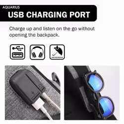 AntiTheft Backpack&School Bag withUSBcharging port - Grey