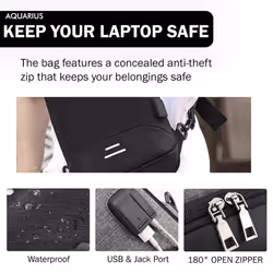 AntiTheft Backpack&School Bag withUSBcharging port - Blue