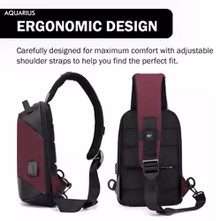 AntiTheft Backpack&School Bag withUSBcharging port - Red