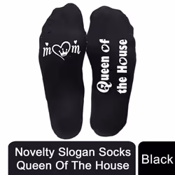 Flo Novelty Slogan Socks Queen Of The House, UK Size 4-7