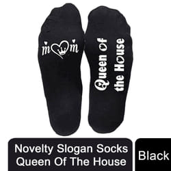 Flo Novelty Slogan Socks Queen Of The House, UK Size 4-7