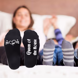 Flo Novelty Slogan Socks Queen Of The House, UK Size 4-7