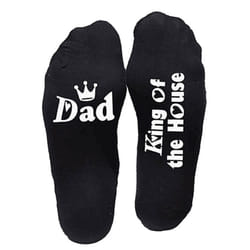 Flo Novelty Slogan Socks King Of The House - Black