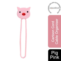 Aquarius Cartoon Shape Flexible Cable Organiser - Pig, Pink