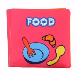 Doodle Non-Toxic Soft Infant Early Learning Baby Cloth Book - Food