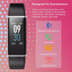 Aquarius AQ200 Color Screen Heart Rate & Sleep Monitor Tracker - Black