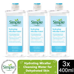 Simple Boost Micellar Cleansing Water for Dehydrated Skin Pk 3