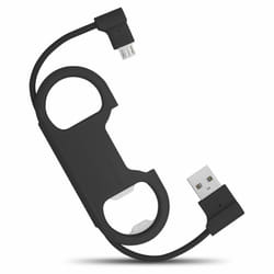 Portable Cable with Bottle Opener Micro USB - Black