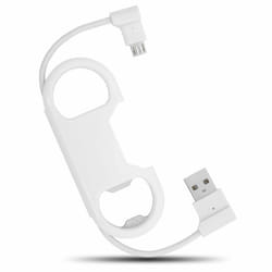 Portable Cable with Bottle Opener Micro USB - White