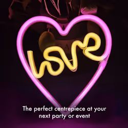 Aquarius Neon Love Heart Shape Colorful LED Night light