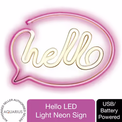 Aquarius Neon Hello Shape Colorful LED Night Light