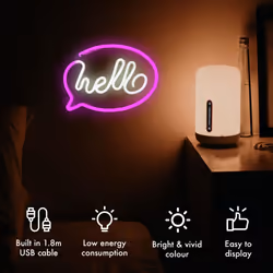 Aquarius Neon Hello Shape Colorful LED Night Light