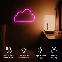 Aquarius Neon Cloud Shape Neon Light Pink Color LED