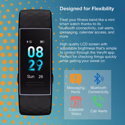 Aquarius IP67 Waterproof Bluetooth Fitness Tracker - Black