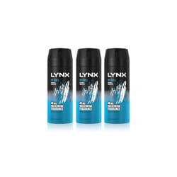 3 Pack of 150ml Lynx Ice Chill 48hrs Fresher Frozen Mint & Lemon Deodorant & Bodyspray