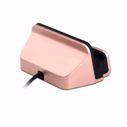 Aquarius Desktop Charging Dock with Braided Cables, Rose Gold 2 Pack