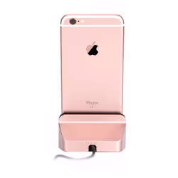 Aquarius Desktop Charging Dock with Braided Cables, Rose Gold 2 Pack