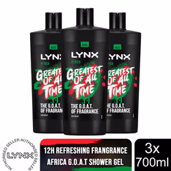 Lynx Shower Gel 700ml, 3 or 6 Pack - Africa, 3 Pack