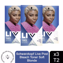 Schwarzkopf Live Post Bleach Toner Semi-Permanent Hair Dye, 3 Pack